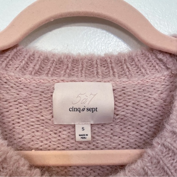 Cinq a Sept Izabella Alpaca Wool Fringe Sweater S - Picture 6 of 7